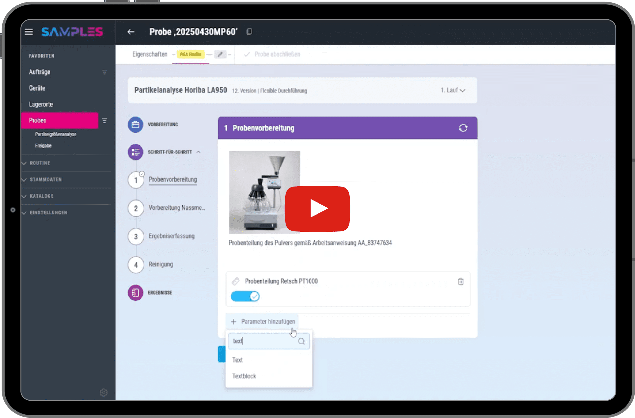 Watch the video of the live demo on YouTube Tablet with a video sequence of the application from the live demo with a YouTube play button in the foreground